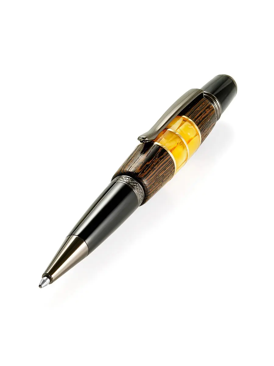 картинка Подарочная ручка из натуральной древесины и янтаря в онлайн магазине