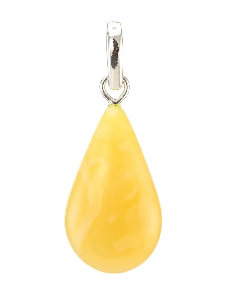 картинка Подвеска «Капля» из янтаря светло-медового цвета в онлайн магазине