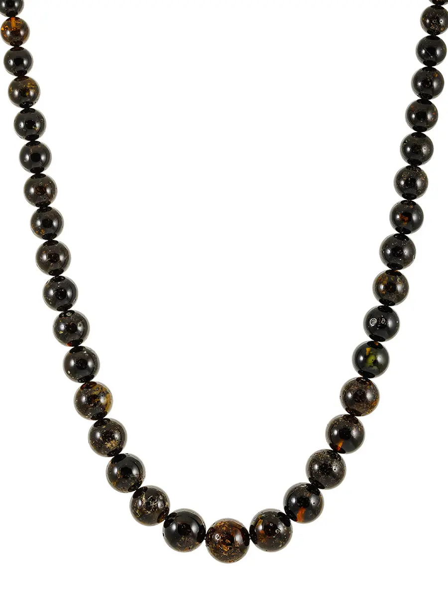 картинка Эффектные бусы из натурального балтийского янтаря «Метеорит» в онлайн магазине