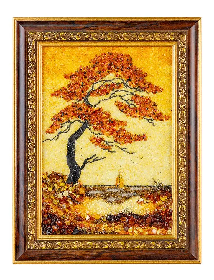 картинка Небольшая янтарная картина «На ветру» 26 см (В) х 20 см (Ш) в онлайн магазине