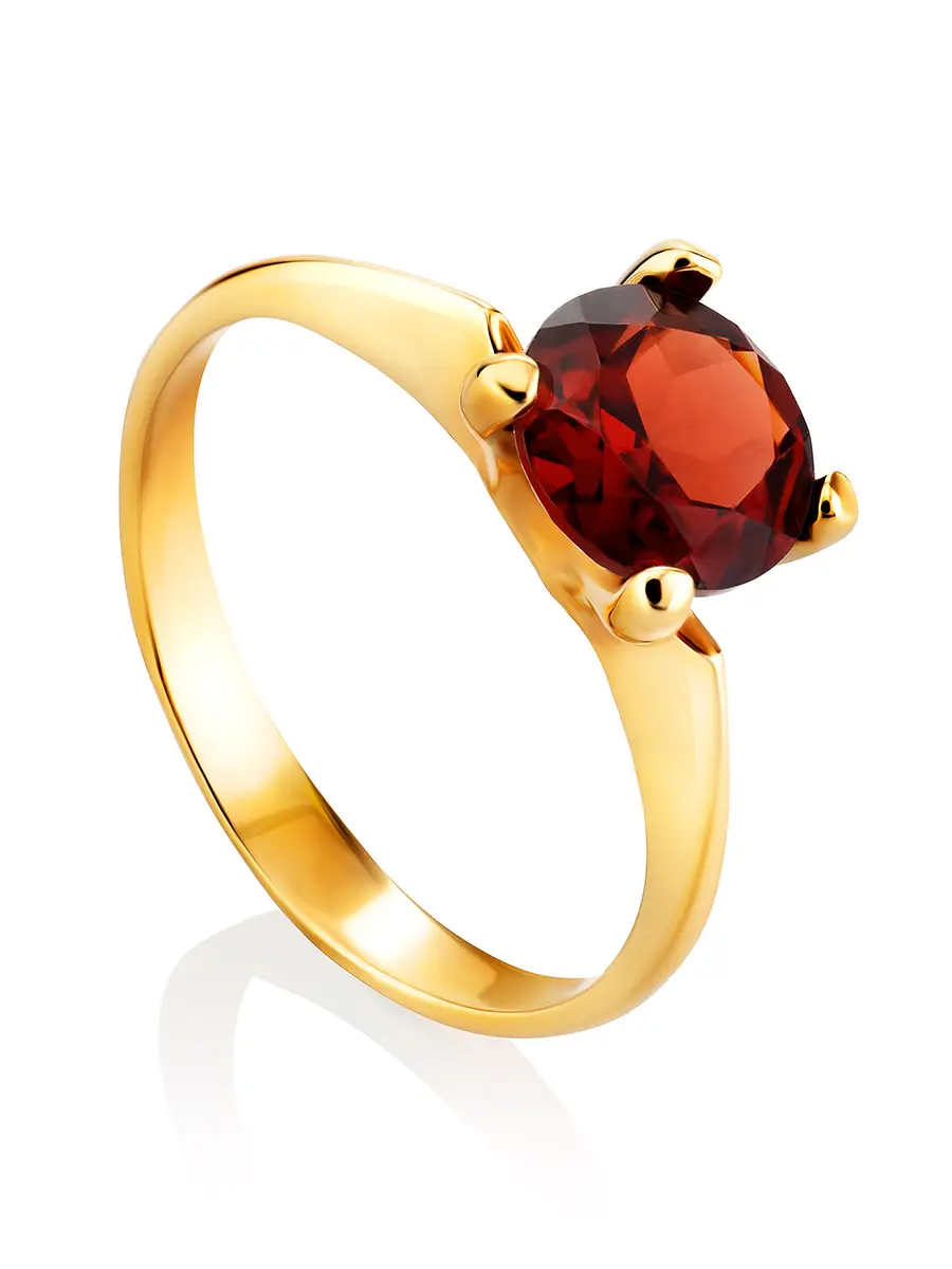 картинка Нежное тонкое кольцо, украшенное гранатом «Принцесса» в онлайн магазине