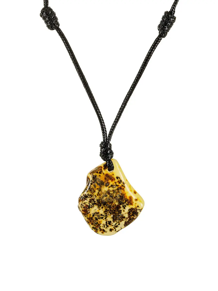 картинка Колье с янтарём пейзажных оттенков морского побережья «Тринидад»  в онлайн магазине