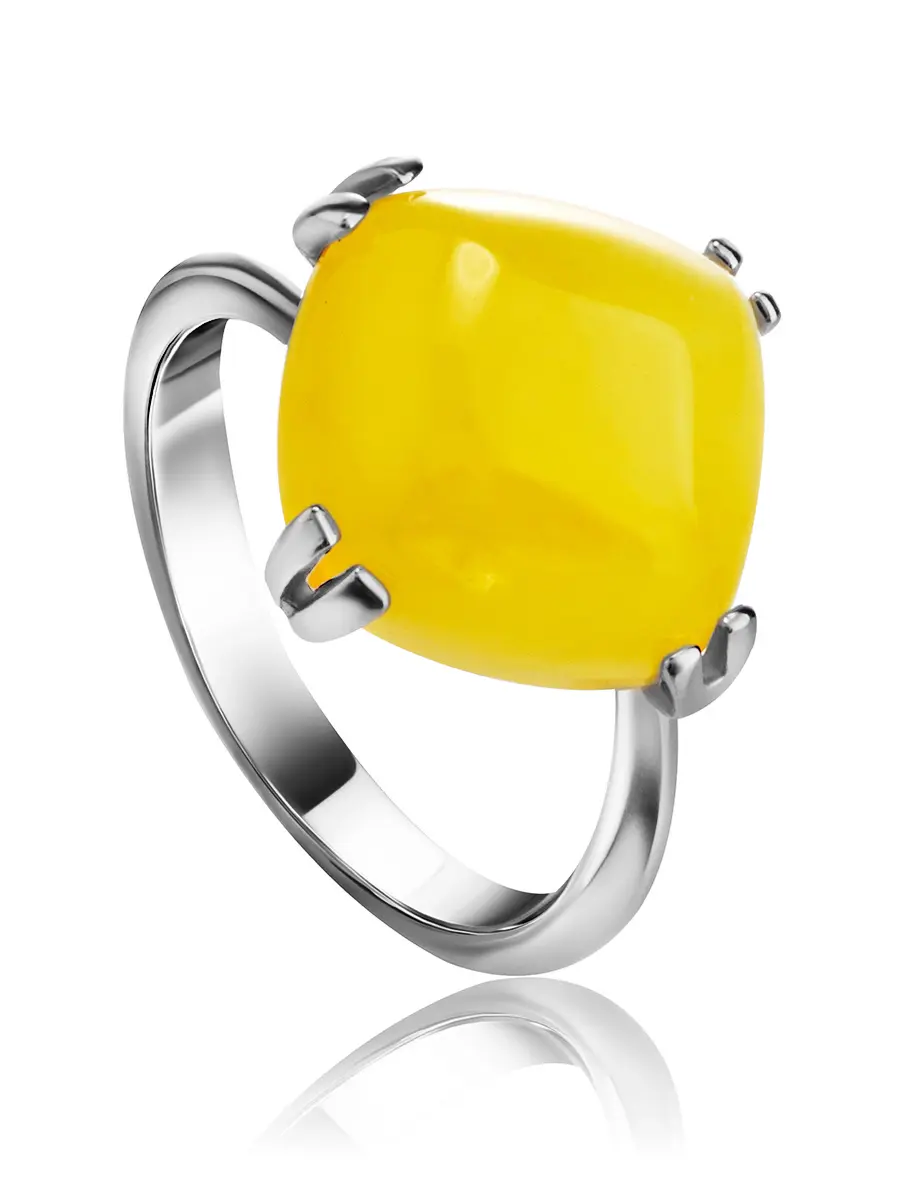 картинка Кольцо с янтарем медового цвета «Византия» в онлайн магазине