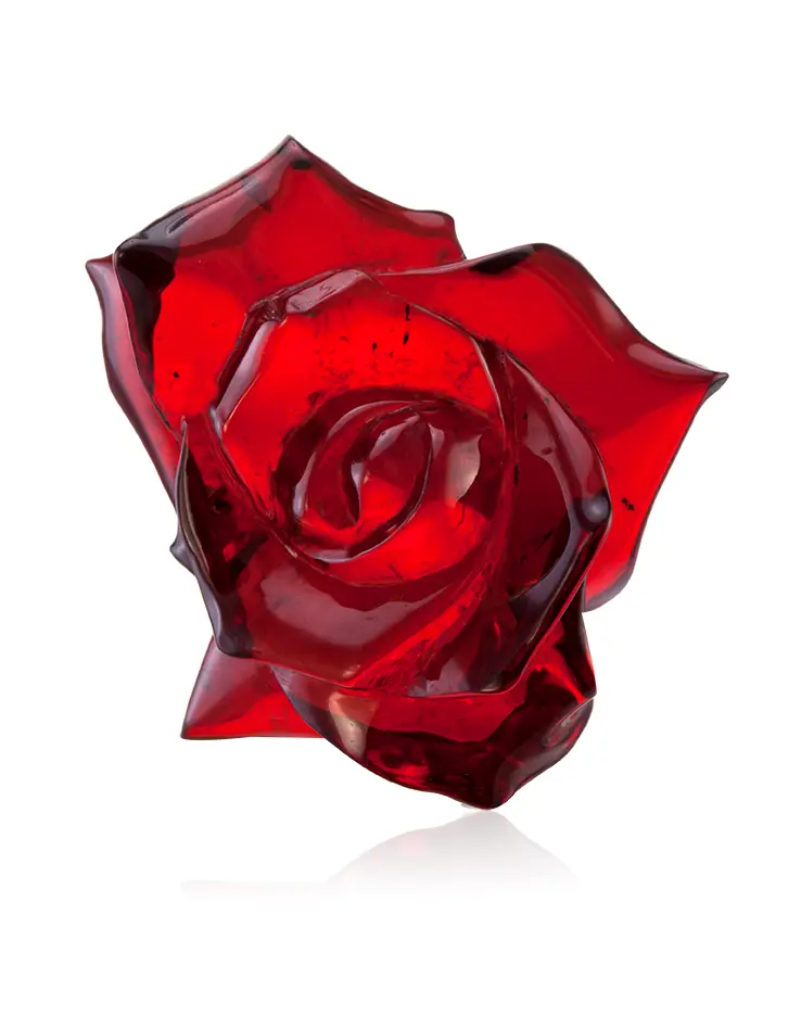 картинка Сувенир-резьба из натурального колумбийского янтаря «Роза пурпурная» в онлайн магазине