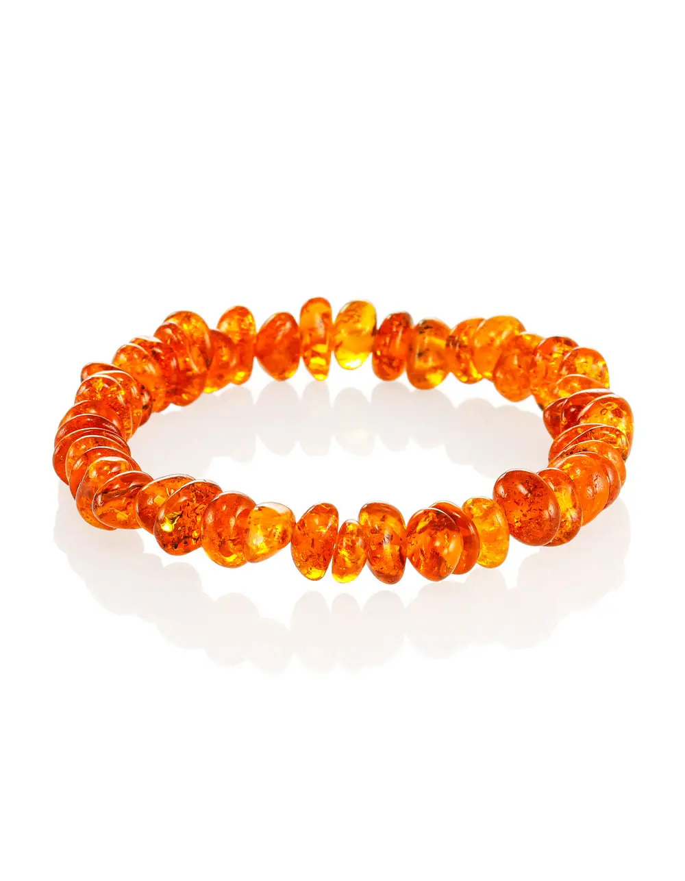 картинка Браслет из натурального янтаря яркого коньячного цвета «Лечебный» в онлайн магазине