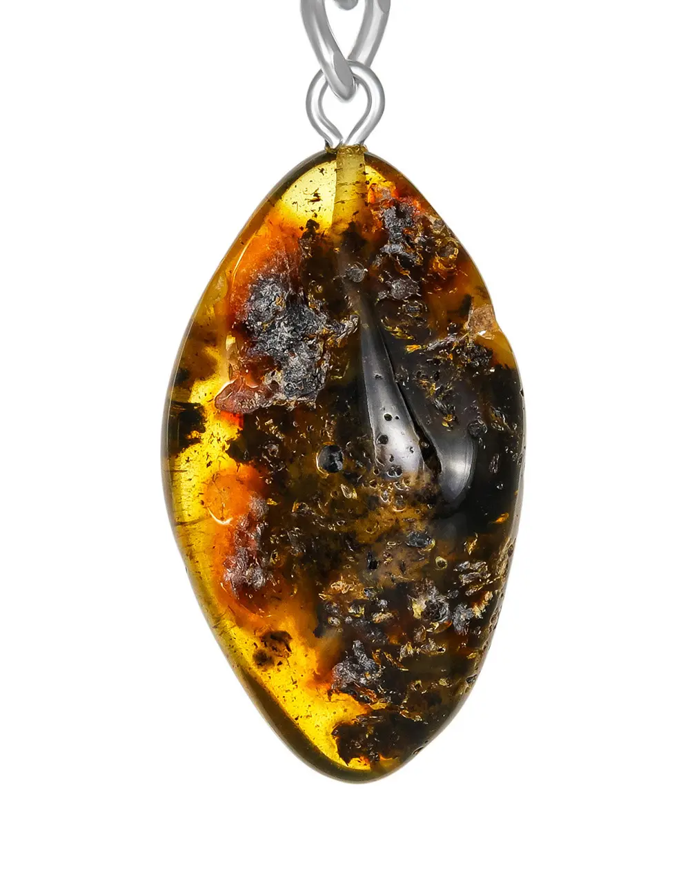 картинка Сувенир-брелок из кусочка цельного янтаря коньячного цвета в онлайн магазине