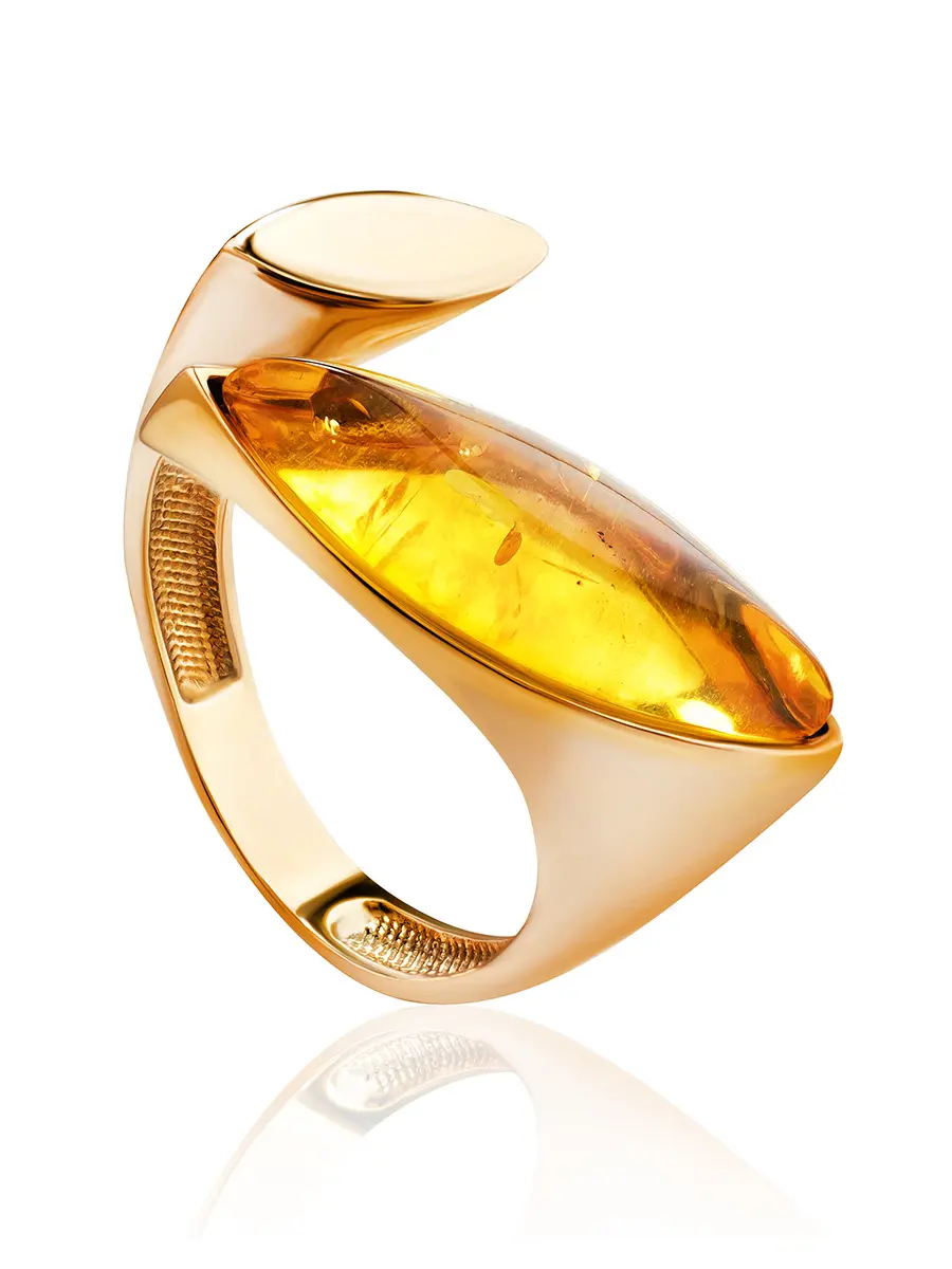 картинка Оригинальное кольцо из лимонного янтаря «Либерти» в онлайн магазине