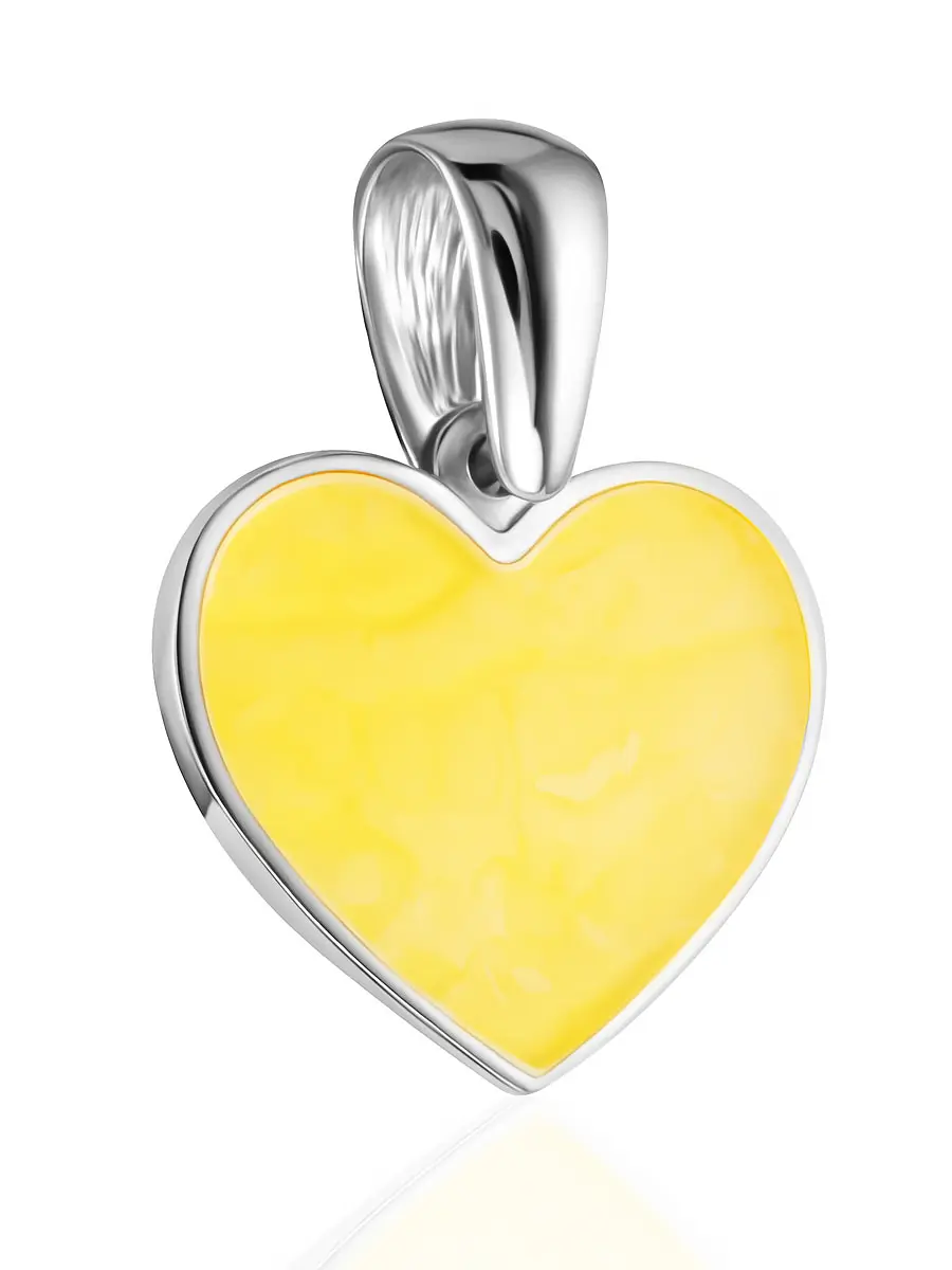 картинка Кулон-сердце, инкрустированное янтарём медового цвета «Монако» в онлайн магазине