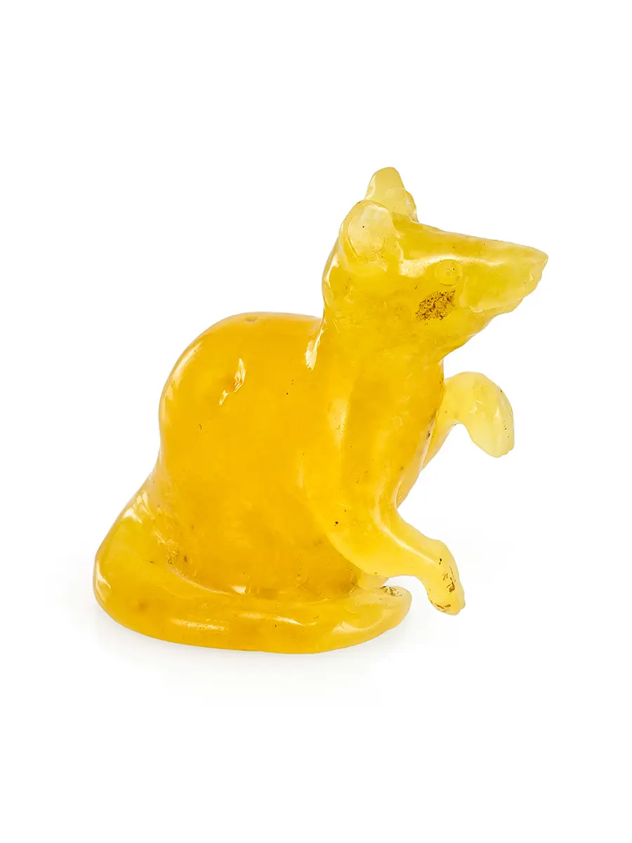 картинка Красивая резная статуэтка из натурального медового янтаря «Крыса» в онлайн магазине