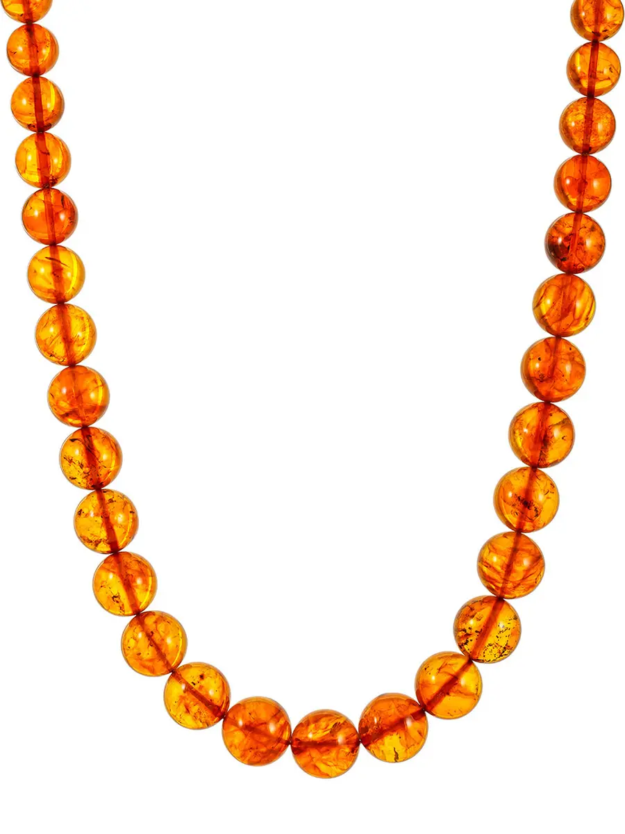 картинка Бусы из натурального формованного янтаря «Шары коньячные» в онлайн магазине