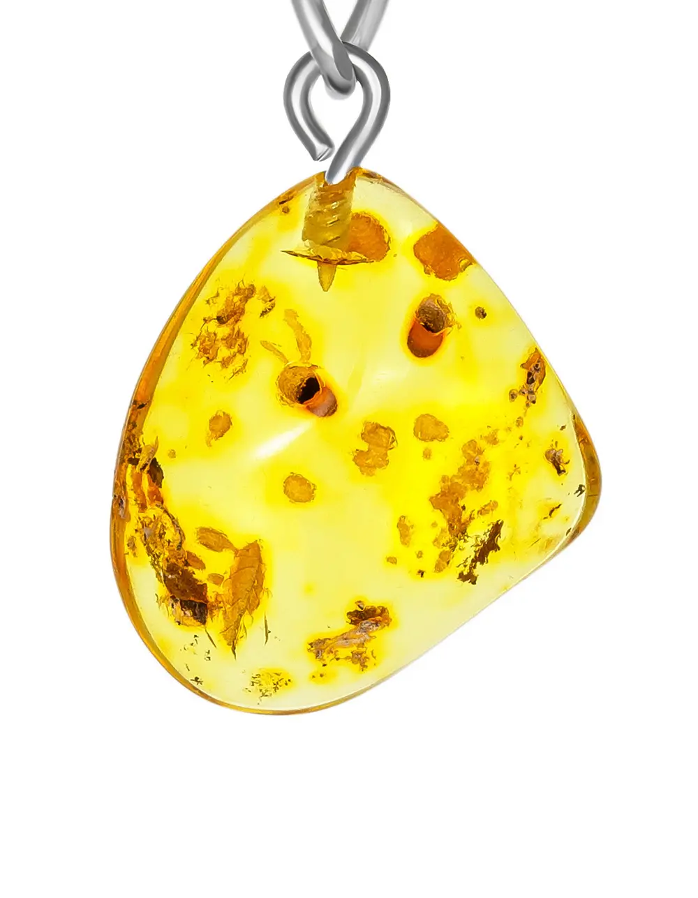 картинка Брелок из натурального цельного янтаря природной формы в онлайн магазине