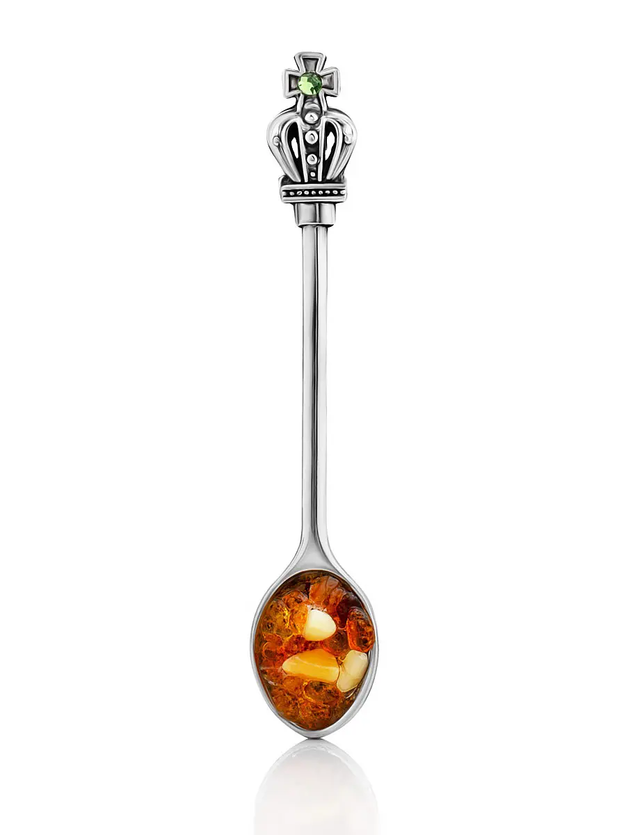 картинка Сувенир-талисман для кошелька с балтийским янтарём «Ложка-загребушка» в онлайн магазине