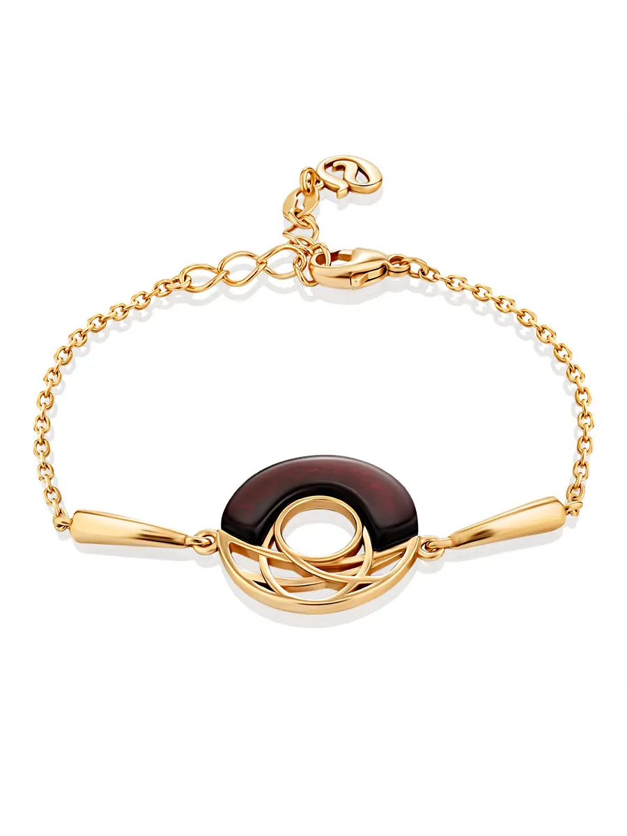 картинка Изящный браслет из вишнёвого янтаря «Савой» в онлайн магазине