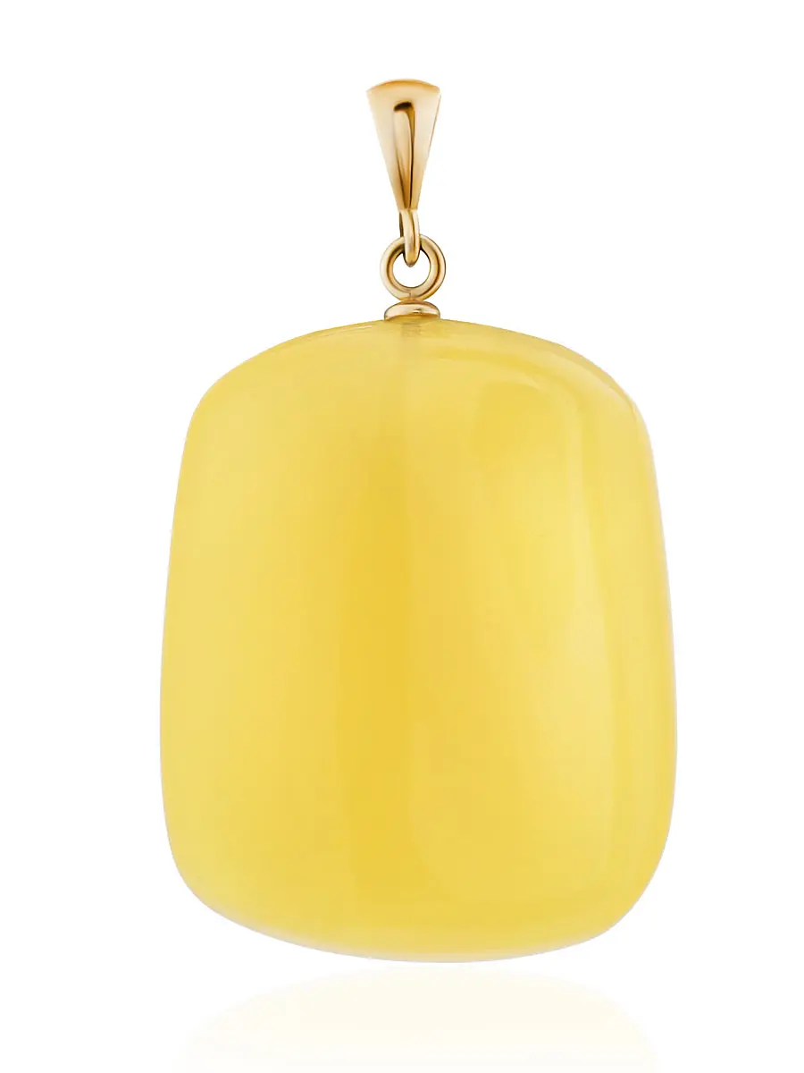 картинка Нежный кулон из золота и натурального медового янтаря в онлайн магазине