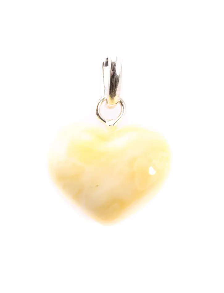 картинка Подвеска «Сердце» из натурального молочно-медового янтаря в онлайн магазине