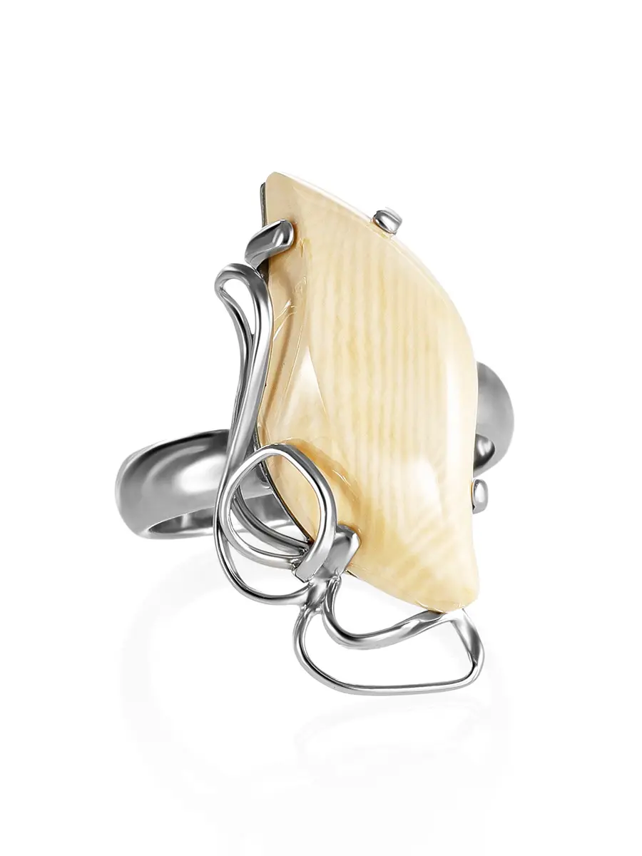 картинка Изысканное серебряное кольцо со вставкой из бивня мамонта «Эра» в онлайн магазине
