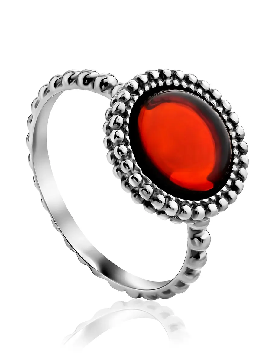 картинка Необычное тонкое кольцо из янтаря «Палестрина» в онлайн магазине