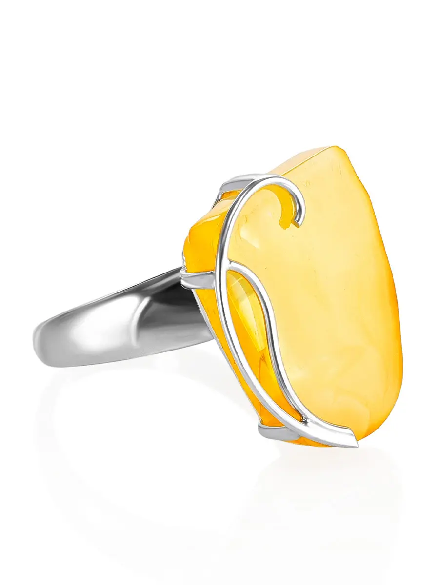 картинка Кольцо «Риальто» с натуральным балтийским медовым янтарём в онлайн магазине