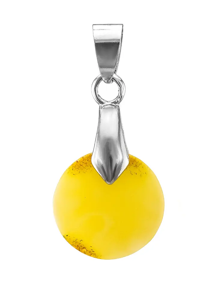 картинка Кулон из натурального янтаря светло-медового цвета в онлайн магазине