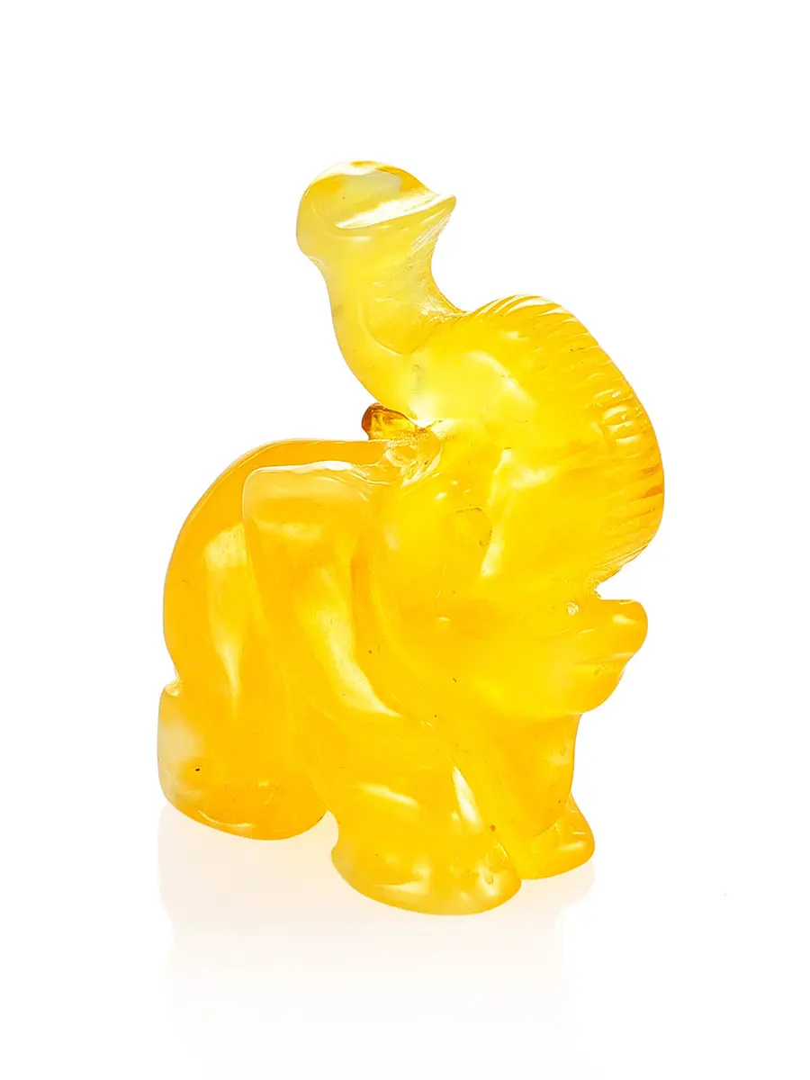 картинка Резная статуэтка слона из цельного натурального медового янтаря в онлайн магазине