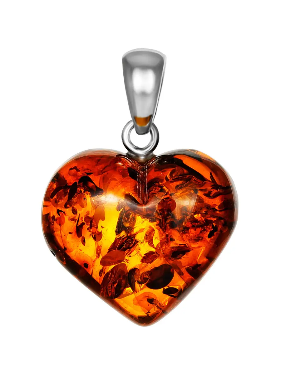картинка Кулон «Сердце» из красивого искрящегося балтийского янтаря в онлайн магазине
