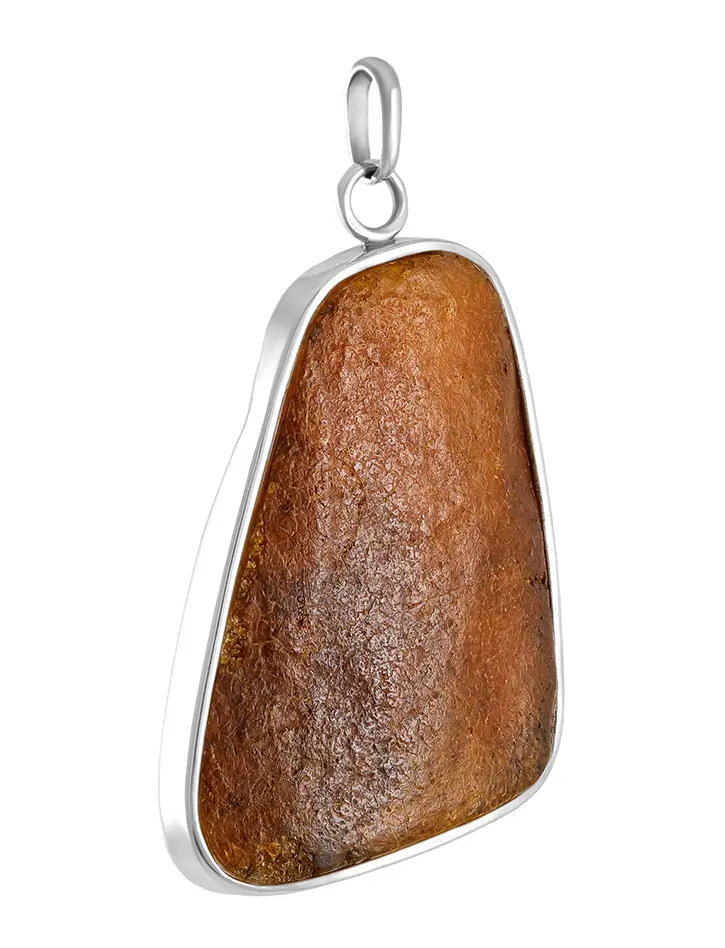 картинка Стильный кулон из натурального янтаря и серебра «Неолит» в онлайн магазине