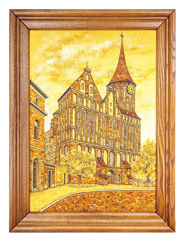 картинка Картина, созданная из натурального янтаря  «Кафедральный собор в Кёнигсберге» в онлайн магазине