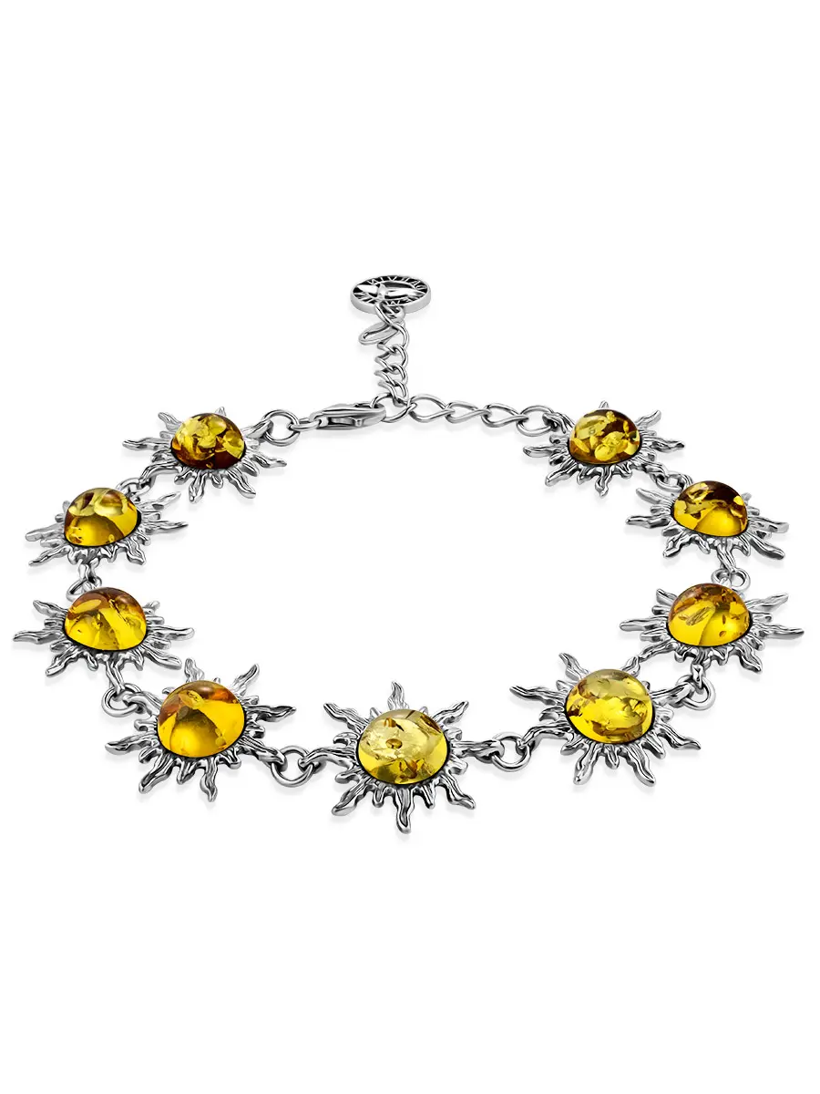 картинка Красивый яркий браслет «Гелиос» с лимонным янтарём в онлайн магазине