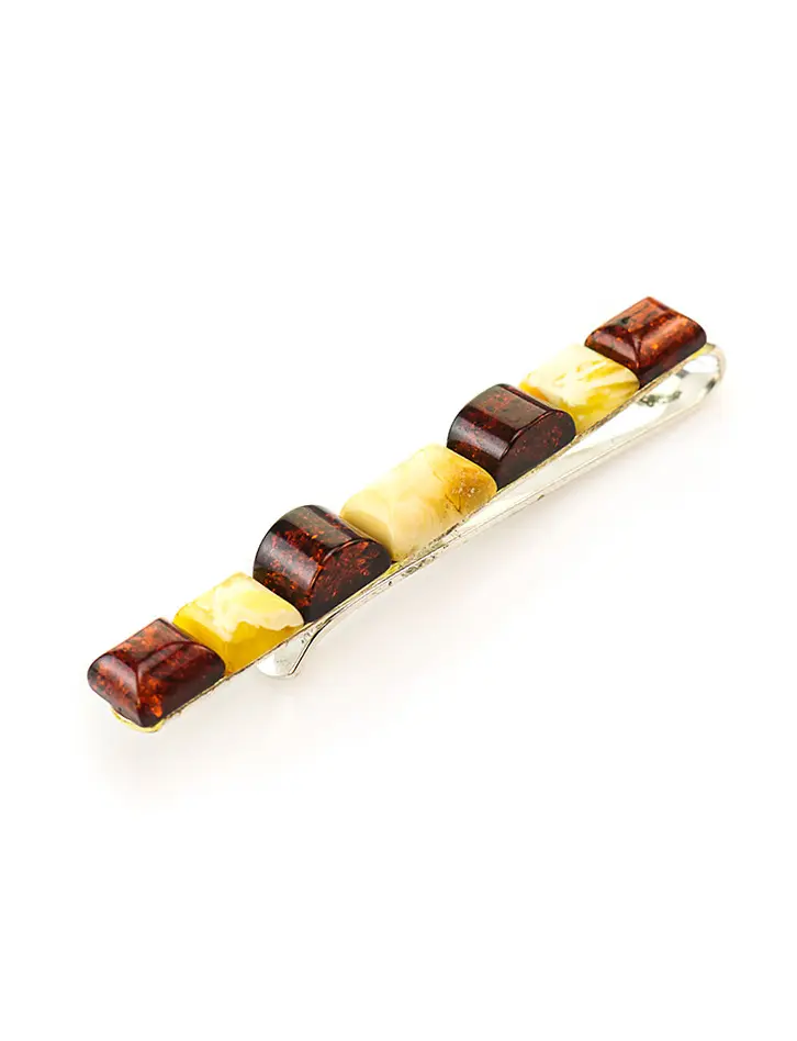 картинка Зажим для галстука, украшенный натуральным балтийским янтарём в онлайн магазине