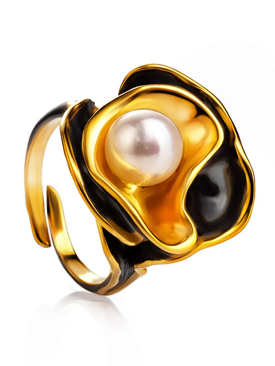 картинка Нарядное кольцо с жемчугом «Турандот» в онлайн магазине