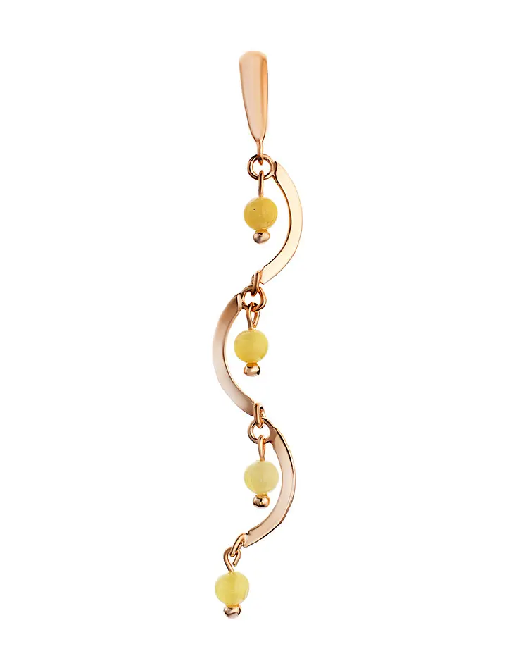 картинка Изящная удлинённая подвеска с медовым янтарём «Кармелита» в онлайн магазине