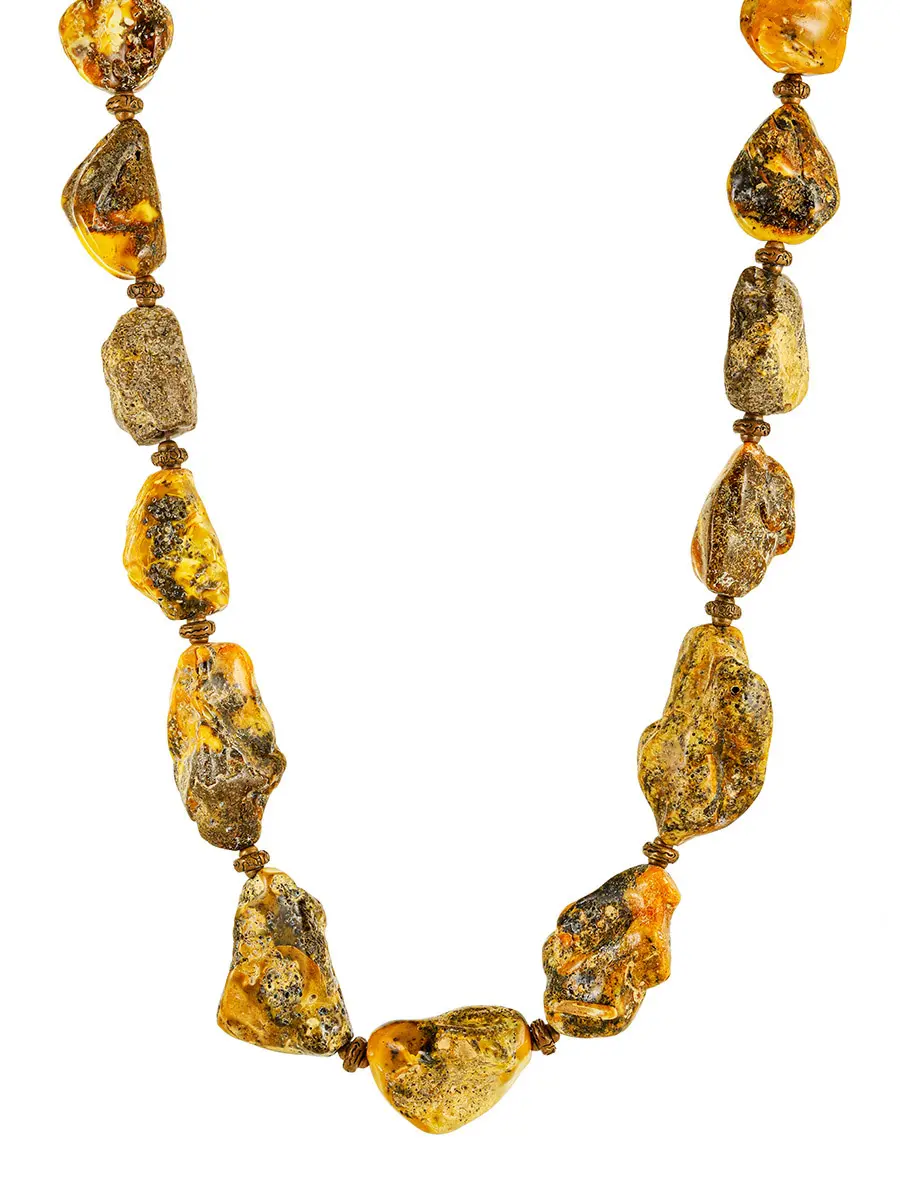 картинка Необычное ожерелье «Индонезия» из натурального цельного янтаря в онлайн магазине