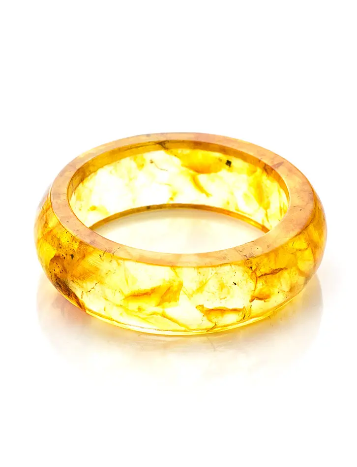 картинка Светлое кольцо из натурального формованного янтаря «Везувий» в онлайн магазине