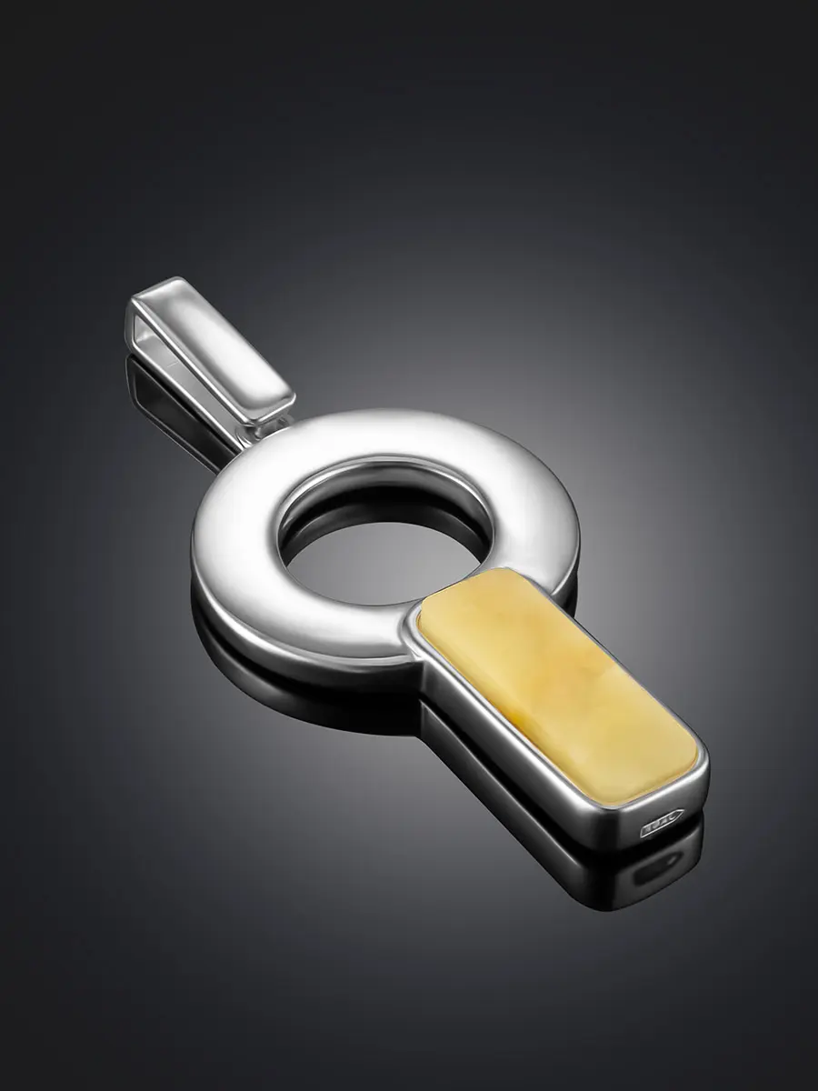 картинка Оригинальная подвеска с медовым янтарём London в онлайн магазине