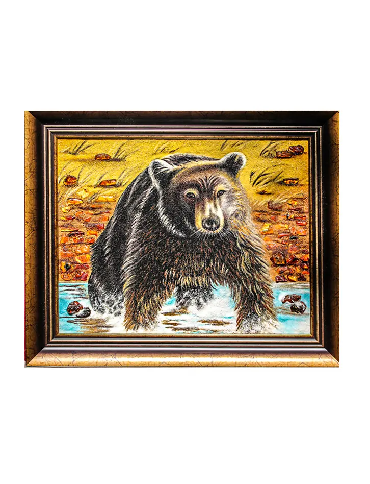 картинка Картина из янтаря «Медведь» в онлайн магазине