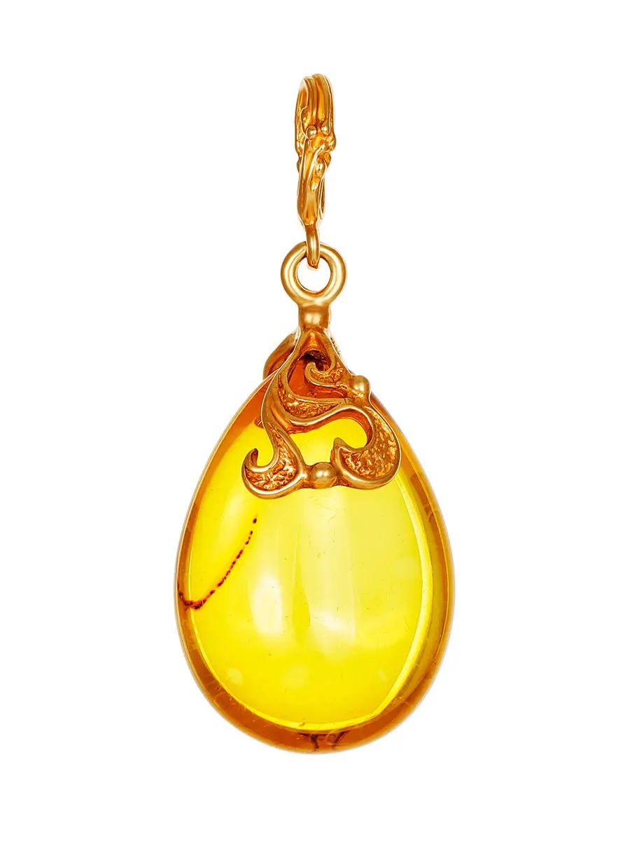 картинка Подвеска из натурального балтийского янтаря в золочёном серебре «Версаль» в онлайн магазине