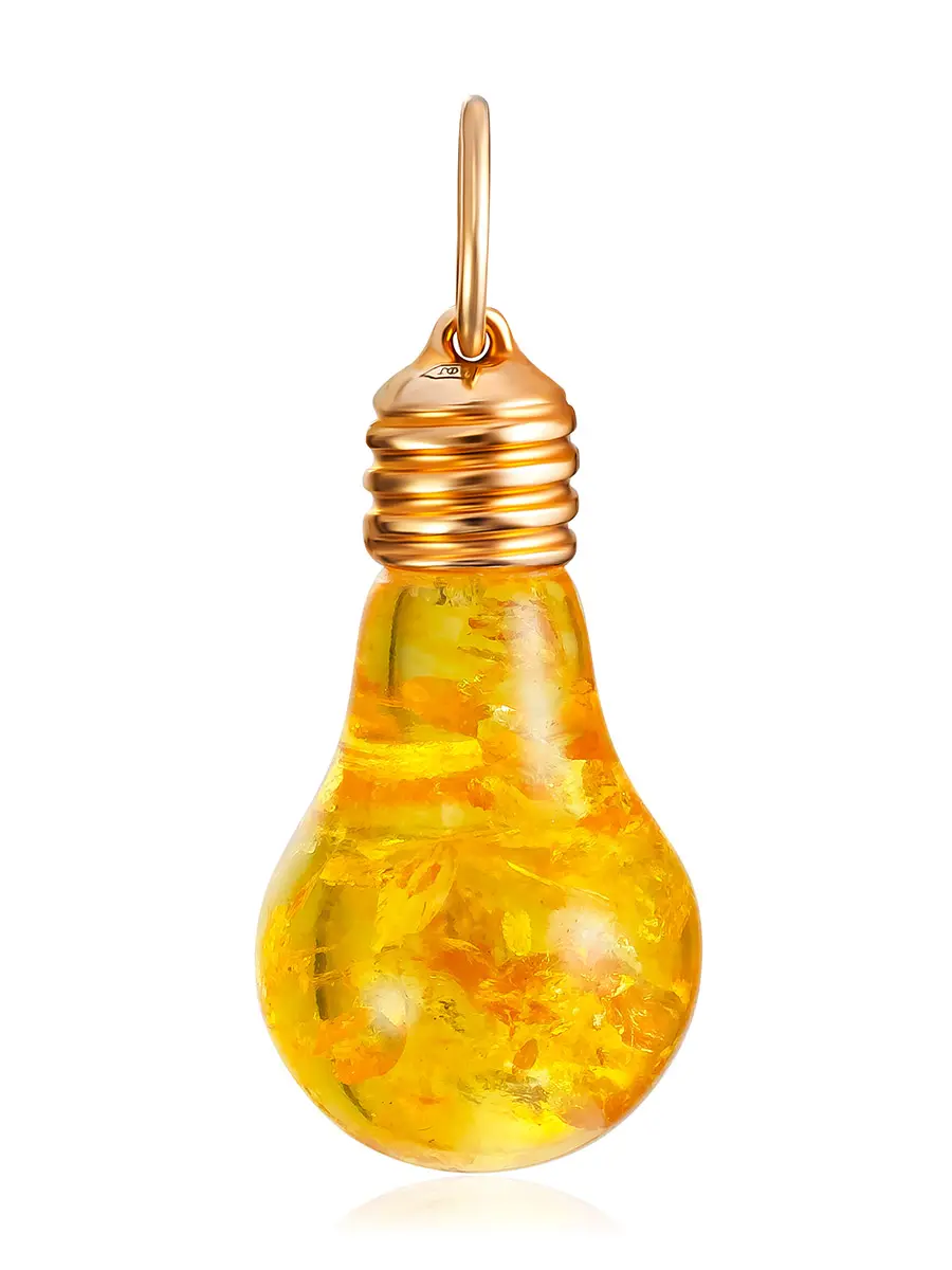 картинка Оригинальный кулон «Лампочка» из натурального лимонного янтаря в онлайн магазине