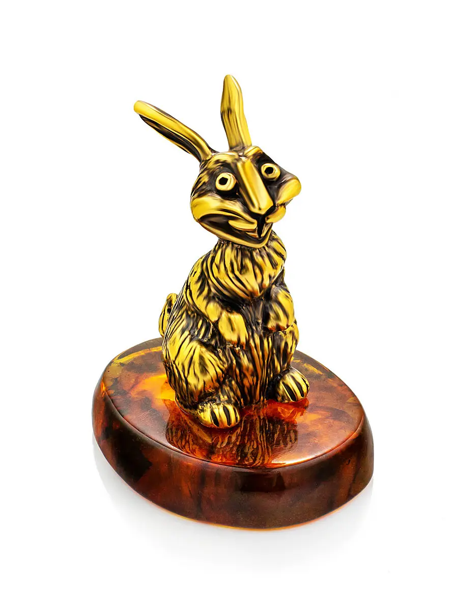 картинка Сувенир-талисман «Кролик» с балтийским янтарём — символ 2023 года в онлайн магазине