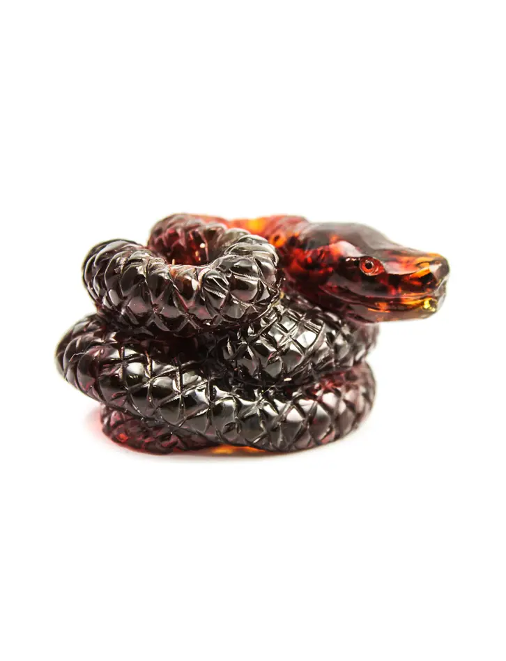 картинка Сувенир-резьба из натурального формованного янтаря «Змея» в онлайн магазине