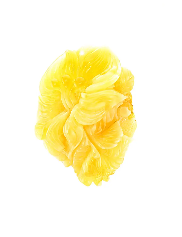 картинка Крупный сувенир-резьба из натурального медового янтаря «Лилия» в онлайн магазине
