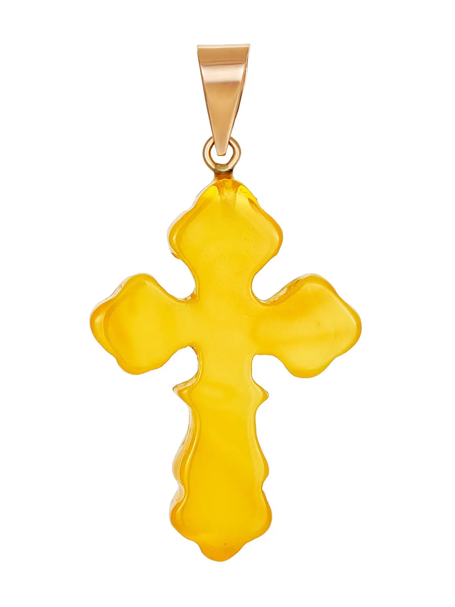 картинка Резной янтарный крест медового цвета в онлайн магазине