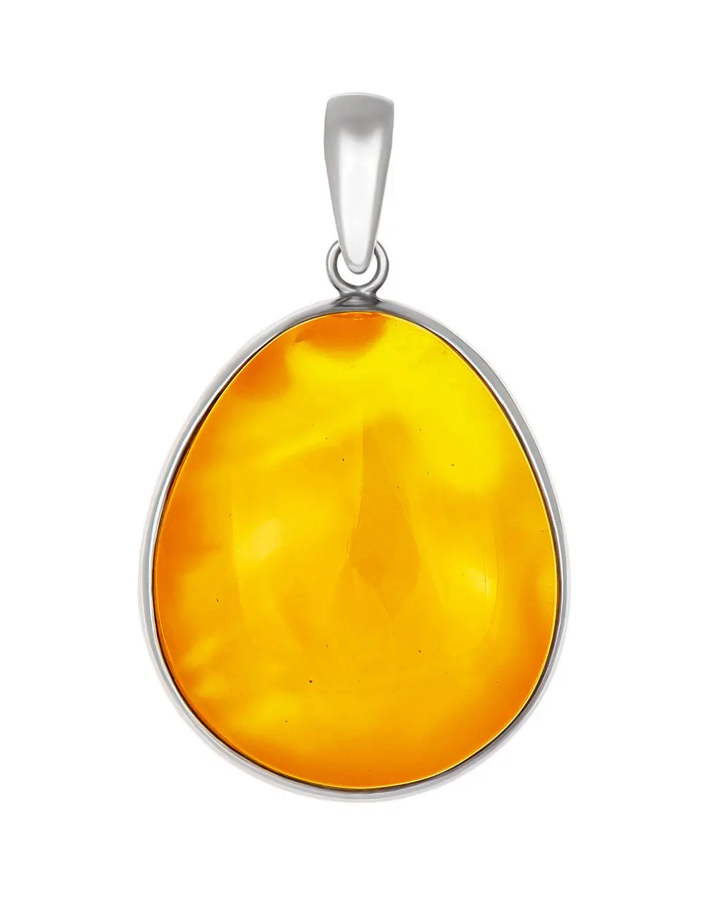 картинка Подвеска-капля из янтаря с красивой полупрозрачной текстурой в онлайн магазине
