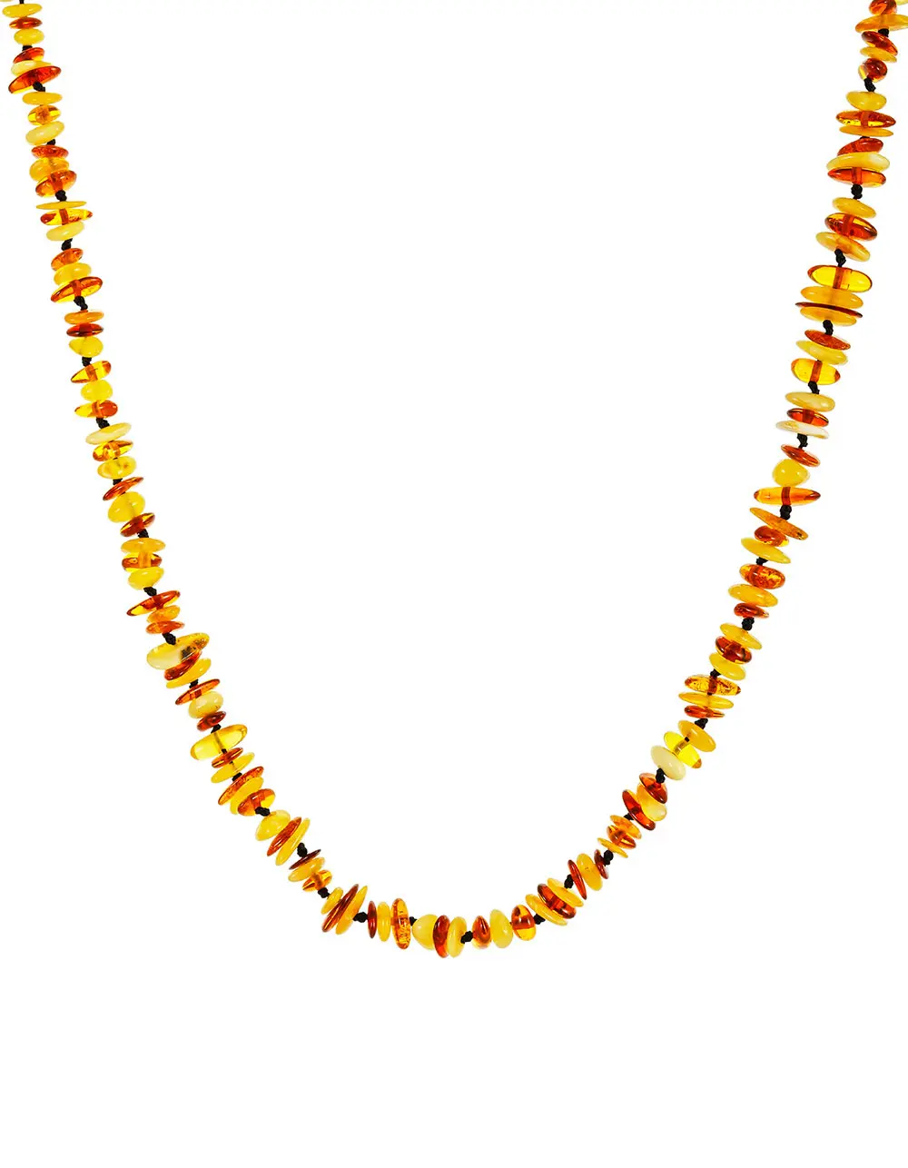 картинка Лёгкие короткие бусы из натуральнгого янтаря «Чипсы пёстрые мелкие» в онлайн магазине