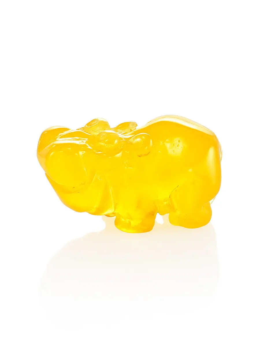 картинка Резная фигурка из натурального медового янтаря «Бегемот» в онлайн магазине