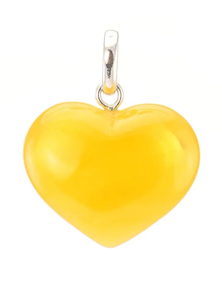 картинка Кулон из натурального янтаря «Сердце медовое» в онлайн магазине
