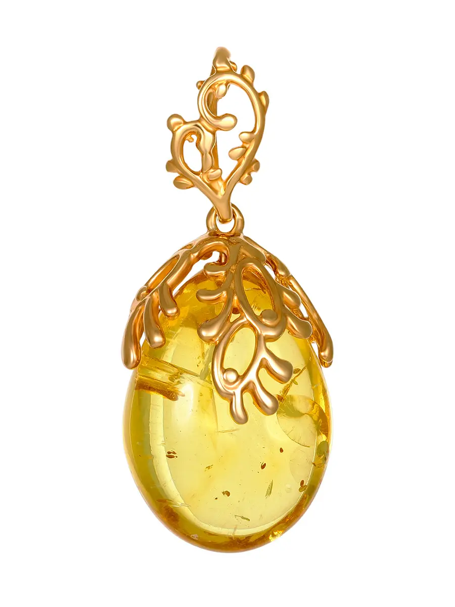 картинка Красивая подвеска из натурального янтаря лимонного цвета «Версаль» в онлайн магазине