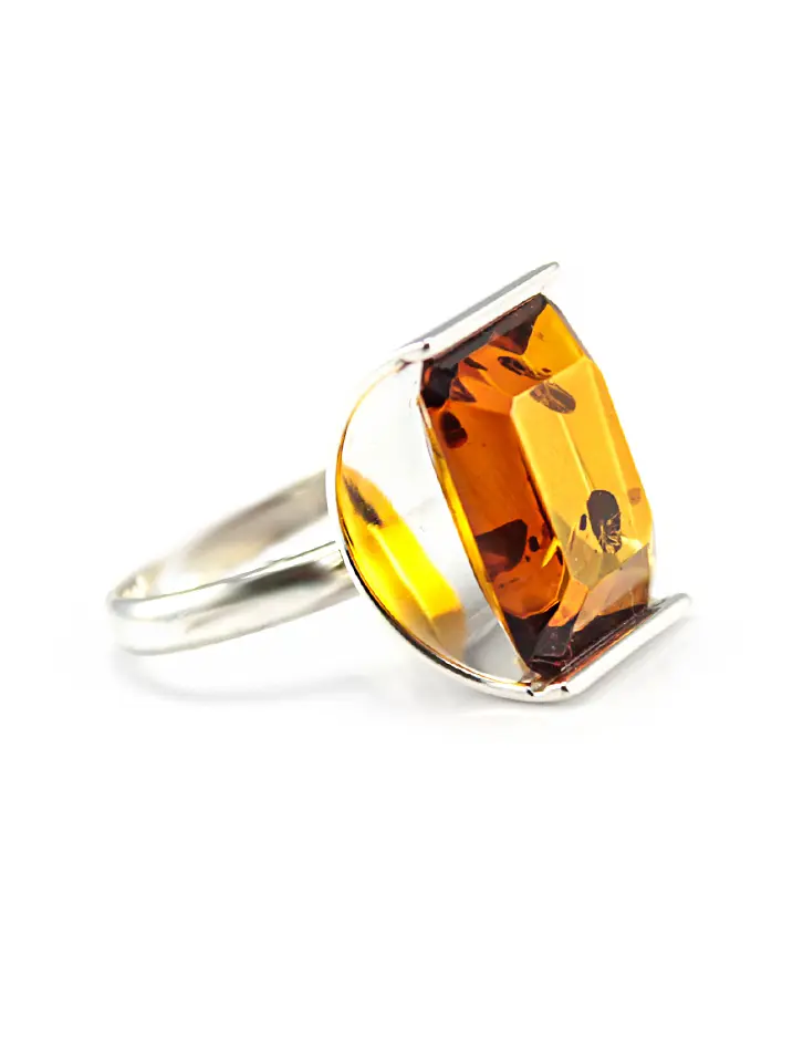картинка Серебряное кольцо с натуральным янтарем «Каталина» в онлайн магазине