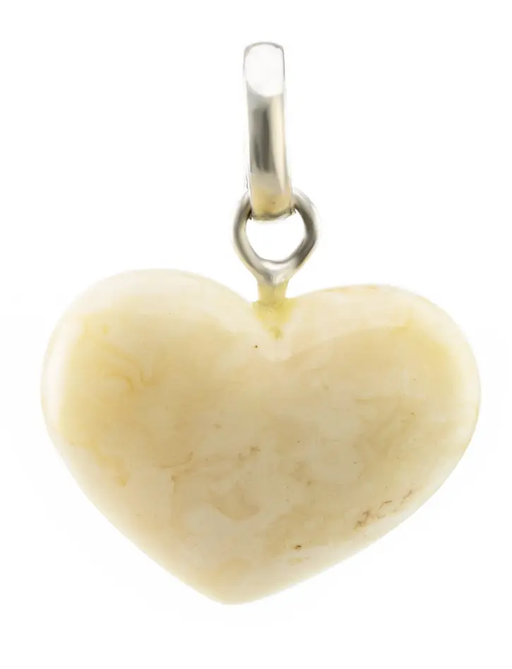 картинка Подвеска из натурального балтийского янтаря молочного цвета «Сердце» в онлайн магазине