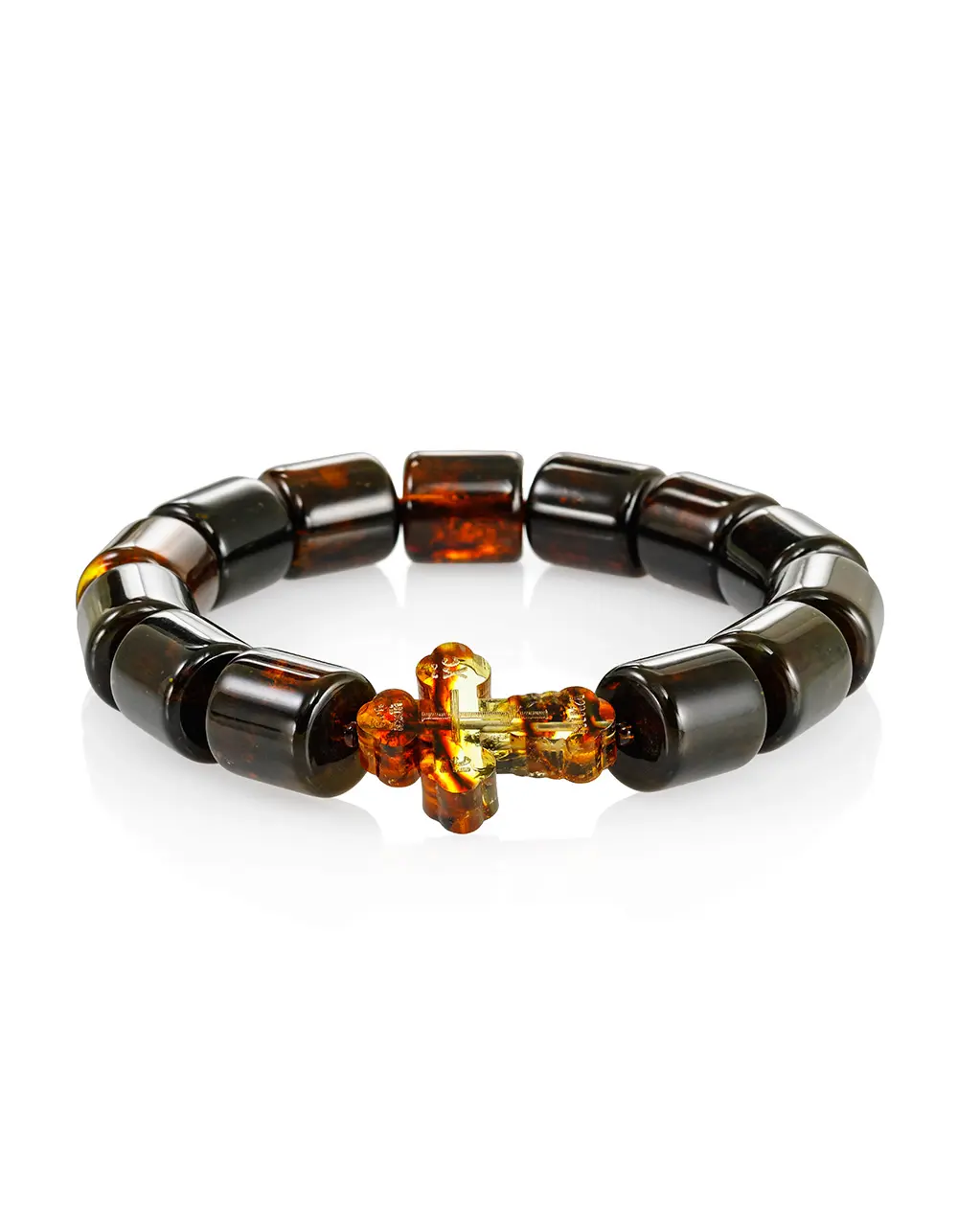 картинка Православные чётки-браслет с крестом из натурального янтаря  в онлайн магазине