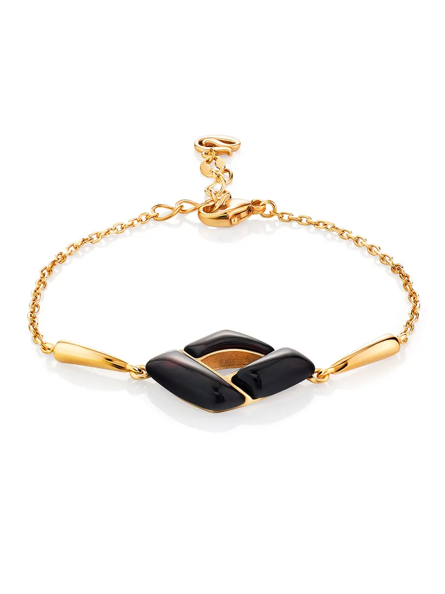 картинка Изящный браслет «Санрайз» из вишнёвого янтаря в онлайн магазине